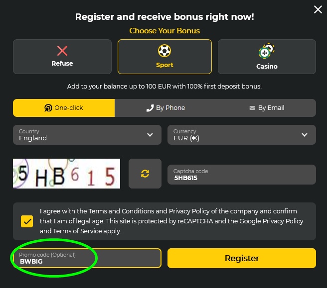 1xbet sign up bonus
