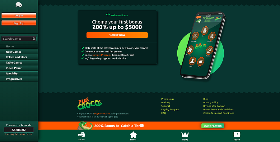 playcroco no deposit bonus
