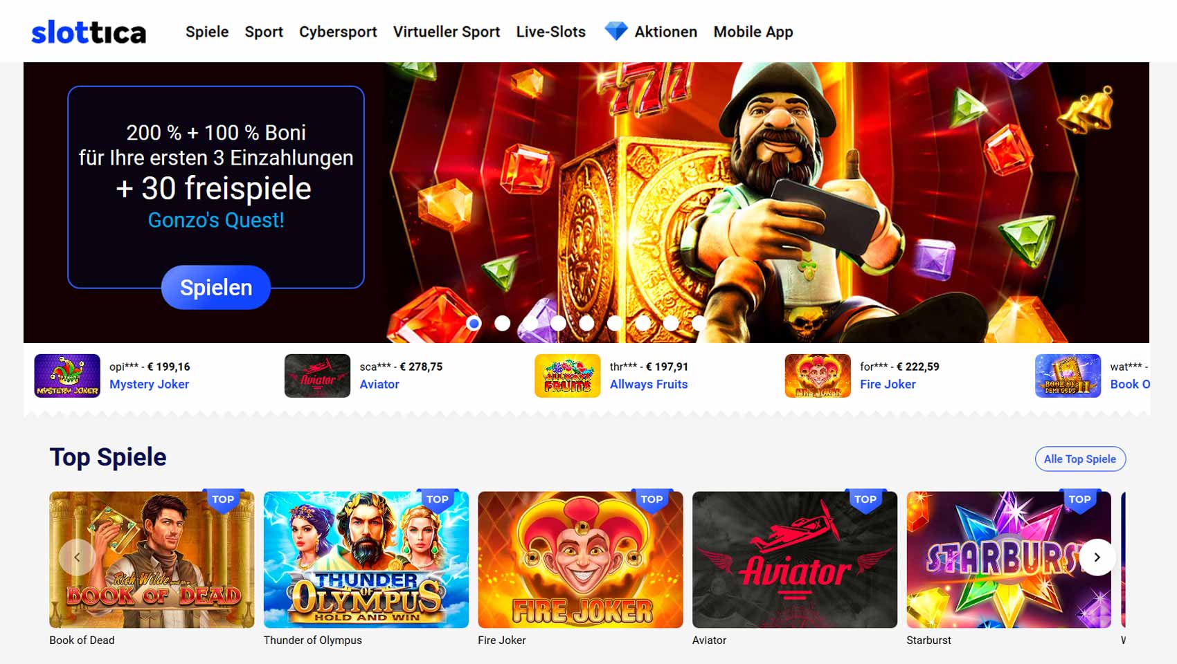 slottica casino login