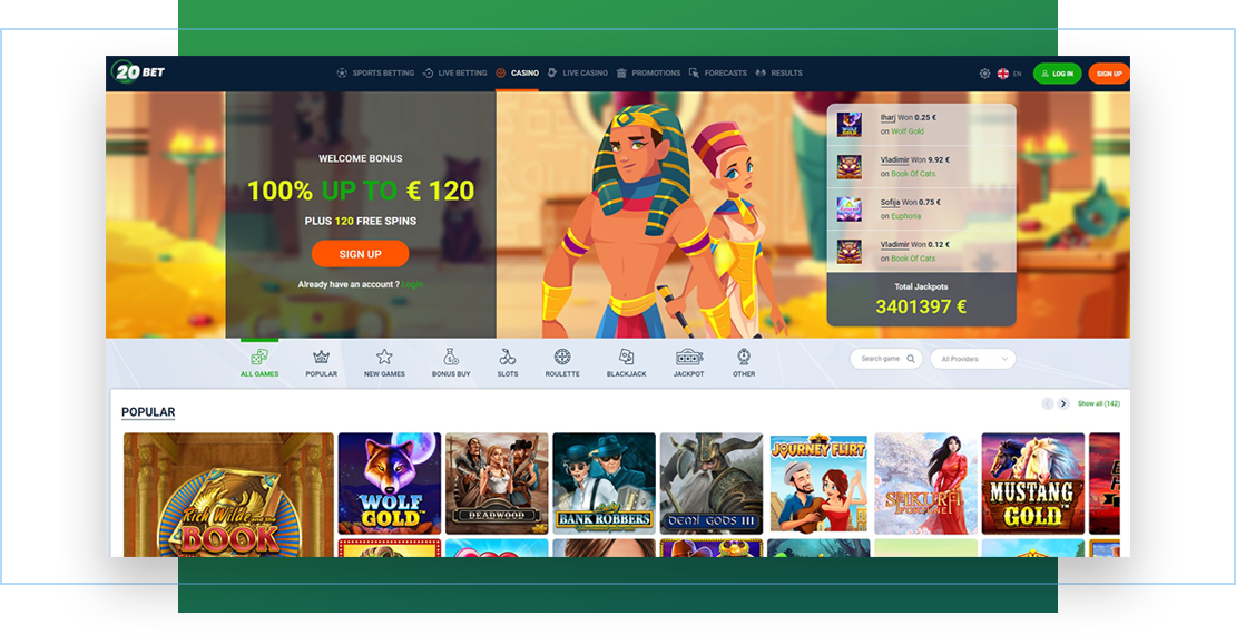 20bet bonus code