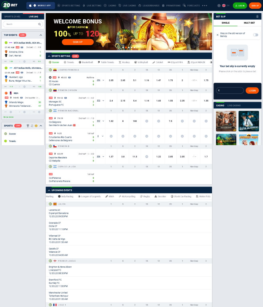 20bet bonus code