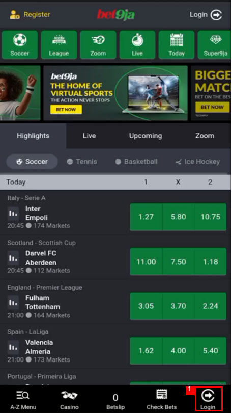 shop bet9ja old mobile